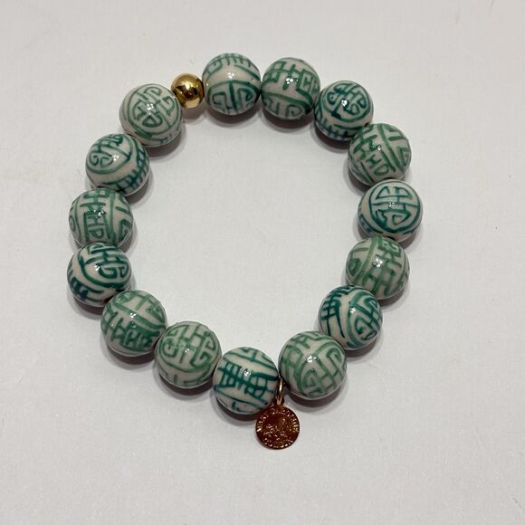 Mary Caroline Colgin Designs Jewelry - Chinoiserie Green/White Porcelain Bead Bracelet Mary Caroline Colgin